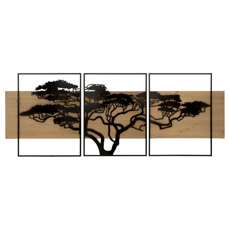 PANEL ŚCIENNY LAGOS FERRO E WOOD ZESTAW 3 SZT 204X2X80 cm (72X2X80-60X2X80)